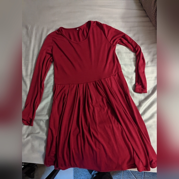 Red swing dress with pockets - Picture 2 of 5